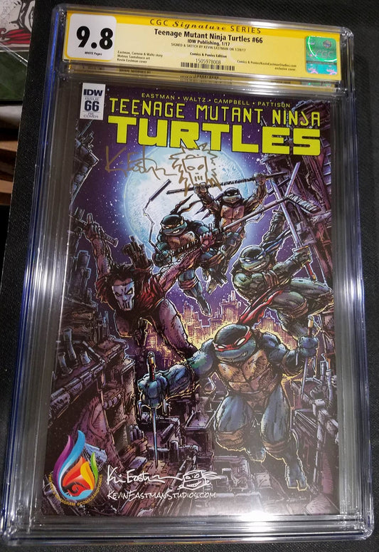 Teenage Mutant Ninja Turtles #66 Fan Club Exclusive CGC Signature Series Graded 9.8 - Casey Jones Remarque
