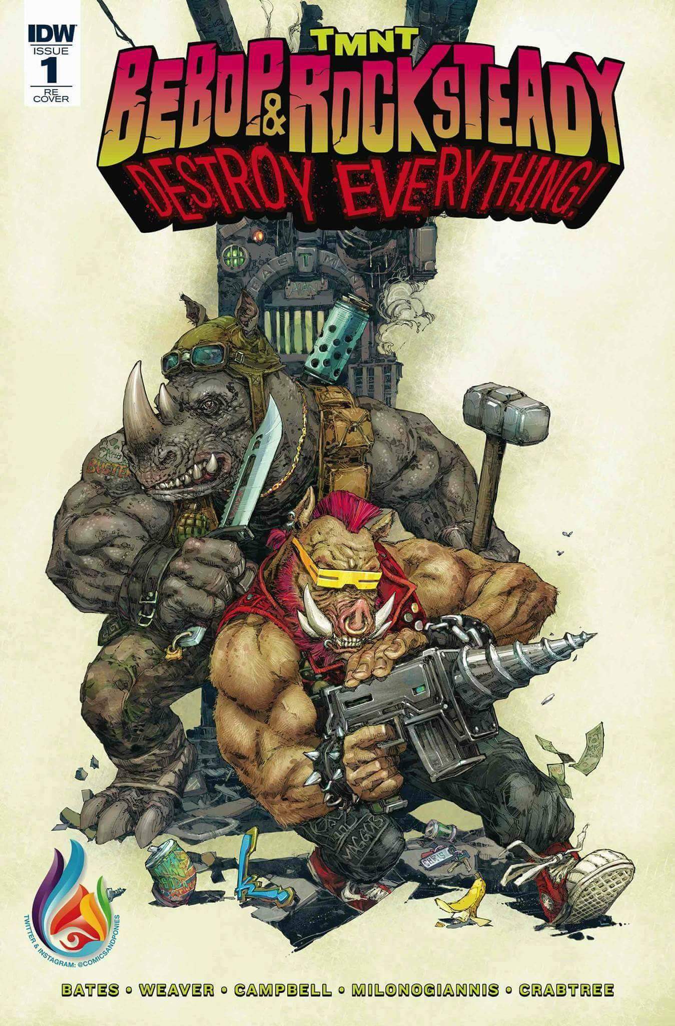 TMNT: Bebop & Rocksteady Destroy Everything #1 Kenneth Rocafort Exclusive Variant